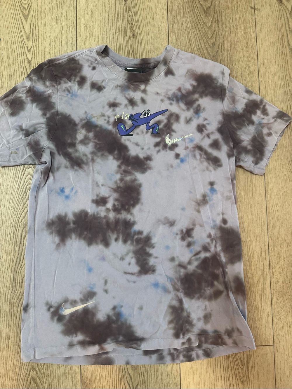 Nike Men’s Tie-Dye Graphic FESTIVAL T Short Sleeve T-Shirt - Gray/Blue